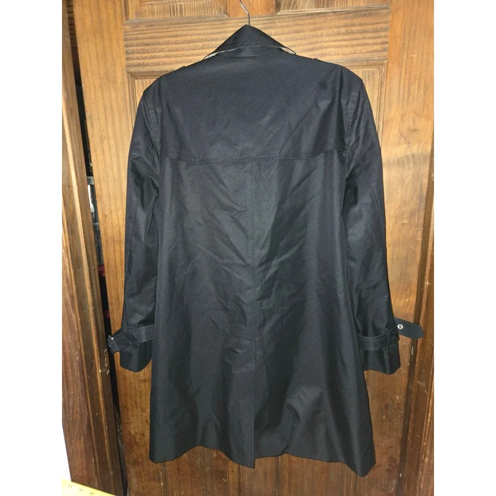 Coach The Trench Black Double Breasted Signature Lining Coat  Women missing belt